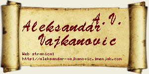 Aleksandar Vajkanović vizit kartica